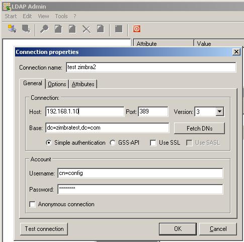 user admin ldap zimbra