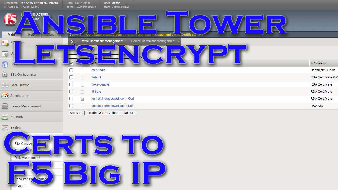 F5 big-IP 10255v. Letsencrypt IIS. Certbot certificates