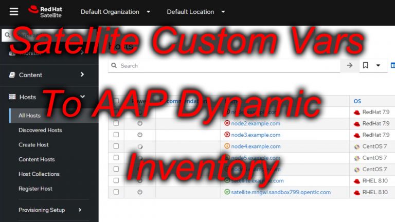 Satellite Custom Host Variables Into Ansible Automation Platform